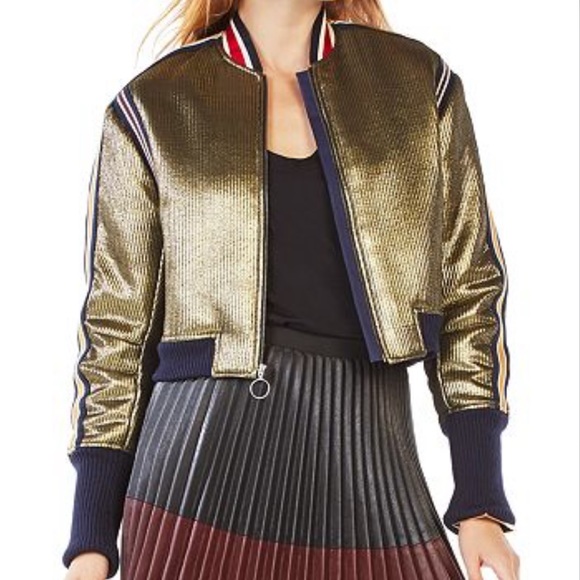 BCBG Andreas Metallic Bomber Jacket - Picture 2 of 7